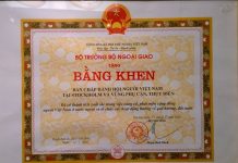Bằng Khen Danh Dự – Erkännande av föreningens strävan